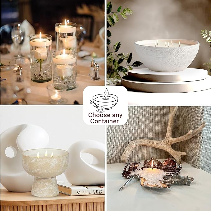 Pearled Candle Sand Mothers Day Gift for Mom, 18oz Sand Wax, 30 Wicks, 2X Natural Fragrance Oils + Large Glass Jar Included, Smoke Free Powder Snow Candles, Upto 120 Hours Burn Time, Candle Making Kit