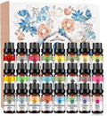 Essential Oils Set - Top 24 for Diffusers, Candle Making Scents, Fragrance, Aromatherapy, Gifts - Lavender, Sandalwood, Orange, Lemon, Rose, Ylang Ylang and More (10mL)