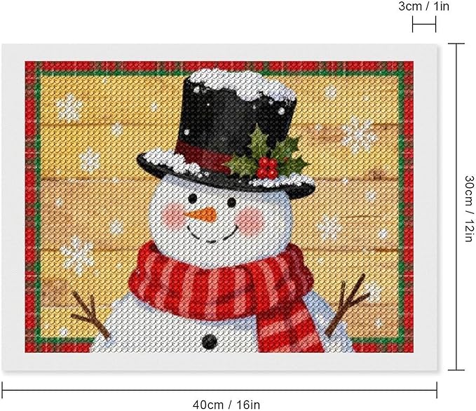 AIVKIEJK Diamond Painting Kits for Adults - Festive Snowman Red Scarf Painting DIY 5D Full Drill Diamond Dots Paintings with Diamonds Gem Art and Crafts Home Decor 12"x16"