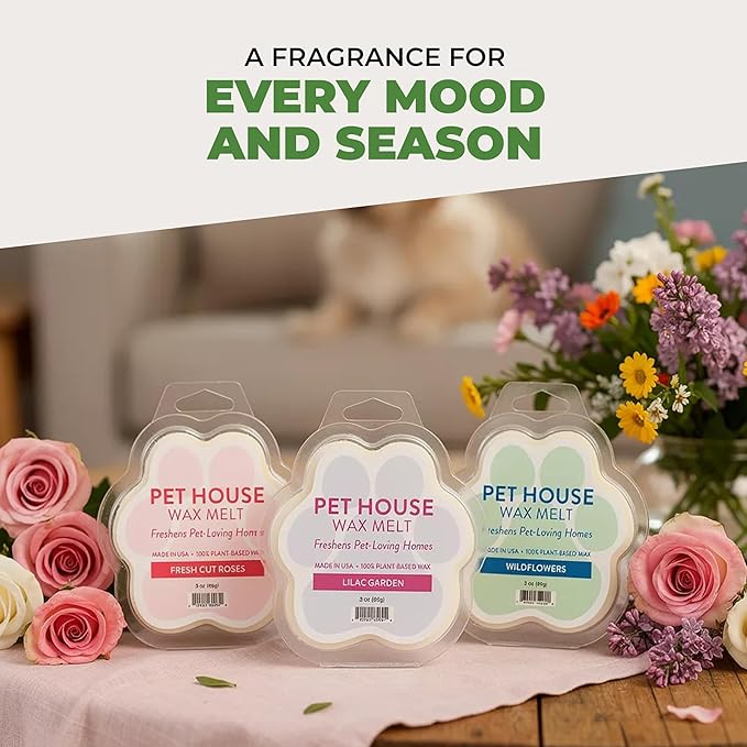 Pet House Fresh Citrus Wax Melts - Long-Lasting Scented Wax Melts Plant Based, Pet Friendly Pack of 2