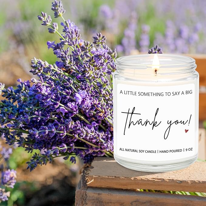 Thank You Hostess Gifts for Women, Funny Appreciation Gift for Friends Teacher Mom, Coworkers, Nurse, Employee, Boss- Lavender Scented Candles