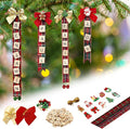 Christmas Ornaments Tree Decorations Personalized Crafts for Adults Kit DIY Ribbon Letter Tiles Bells Rustic Stockings Name Tags Hanging Xmas Decor for Gifts Wreath Holiday(Tartan)