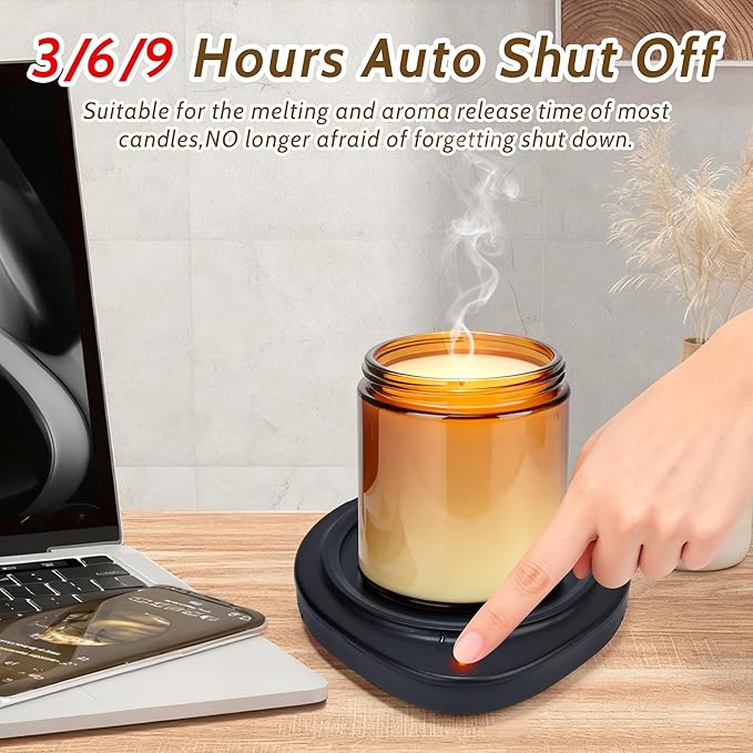 Candle Warmer with Timer, Coffee Mug Warmers for Large Jar,Safely Releases Scents Without a Flame, Melt The Candle Quickly, Enjoy Your Warm Coffee Tea. Gifts for Festival Birthday Women Men Mom Dad