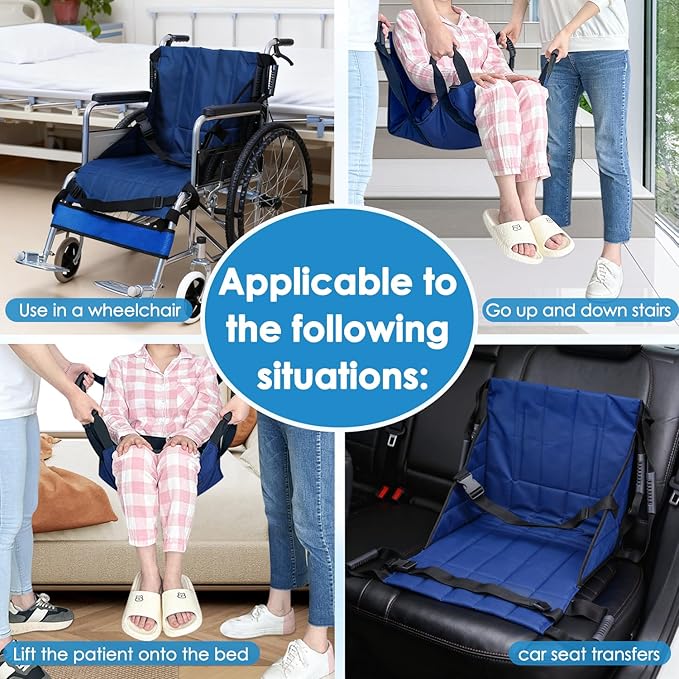 Transfer Sling For Elderly And Disabled Patient Lift Transfer Belt Board From Bed To Wheelchair Emergency Evacuation Chair Pad Home Portable Stair Assist Devices Car Slide Board For Transferring
