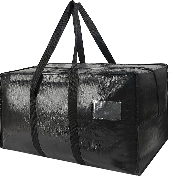 Heavy Duty Extra Large Moving Bags,58 Gallon Jumbo Packing Bags,Huge Moving Storage Bags with Strong Zippers & Carrying Handles,Reusable Big Moving Storage Bags for College Dorm Travel 1Pack