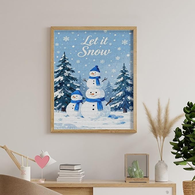 AIVKIEJK Diamond Painting Kits for Adults - Merry Christmas Snowman Winter Painting DIY 5D Full Drill Diamond Dots Paintings with Diamonds Gem Art and Crafts Home Decor 16"x20"