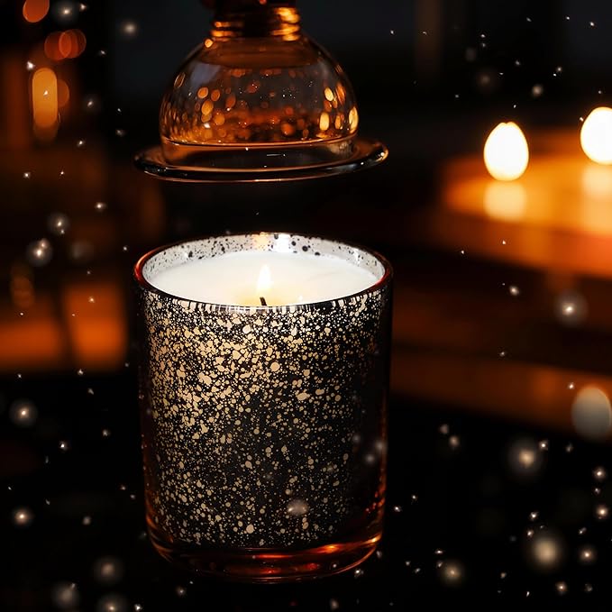 SHOWIN Thick Candle Jars for Making Candles 12 Pcs, 7 OZ Empty Jars with Wood Lids for Candle Making, Sample Container, Rose Pink