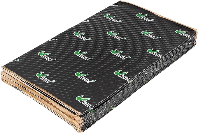 uxcell 17pcs 80mil 18sqft Car Sound Deadener Heat Insulation Mat Butyl Pad Damping Self Adhesive Deadening Material Door Roof Floor Sound Barrier Black