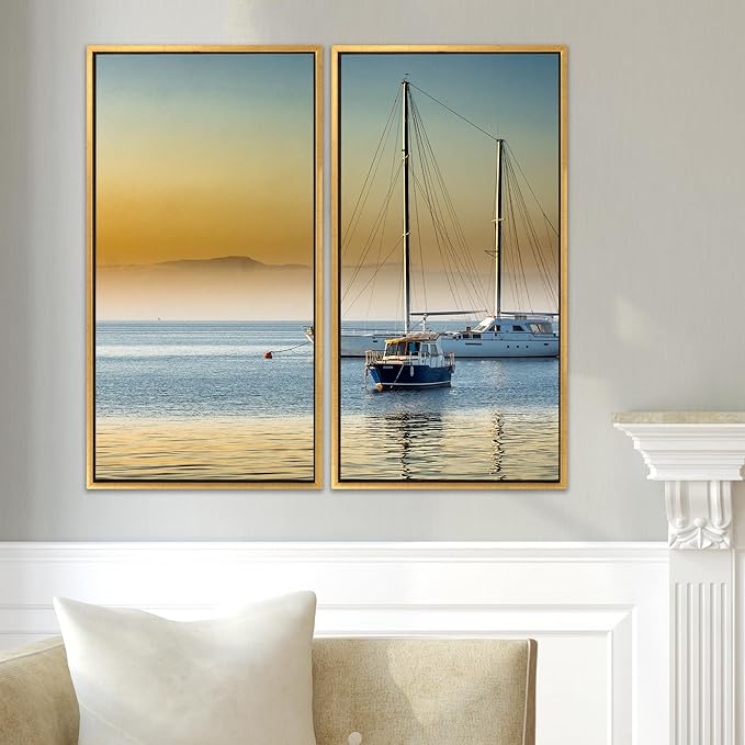 Pixy Canvas Floater Frame 30x60 for 1-1/2 (1.5) inch Deep Canvas Paintings/Canvas Prints/Wood Canvas Panels/Wall Art/Wall Decor/Home Decor/Artwork (Rustic Gold, 30 x 60 inch, Landscape)