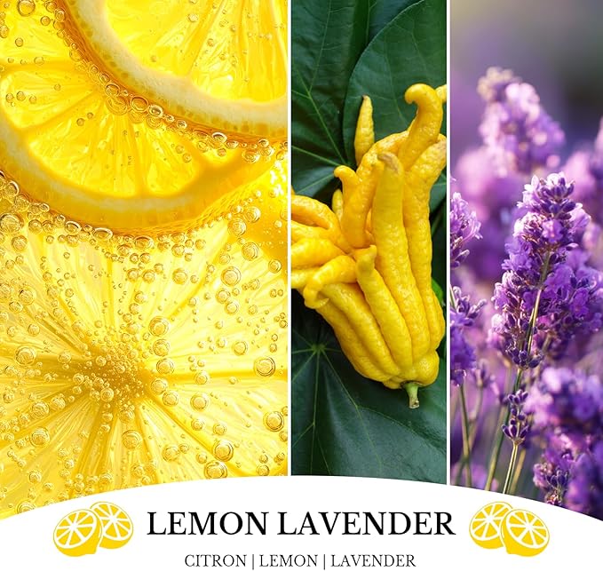 Lemon Lavender Candles, Lemon Lavender Scented Candle, Mother's Day Candle Gifts for Women, Soy Candles for Home Scented, 7oz 50 Hours Burn, Home Décor