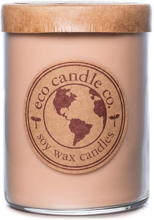 ECO CANDLE CO. Recycled Candle, Homesick, 18 oz. Double Wick - Scents of Apples, Sugar, Butter, & Spices - 100% Soy Wax, No Lead, Kraft Paper Label & Lid, Hand Poured, Midwest Grown Soybeans