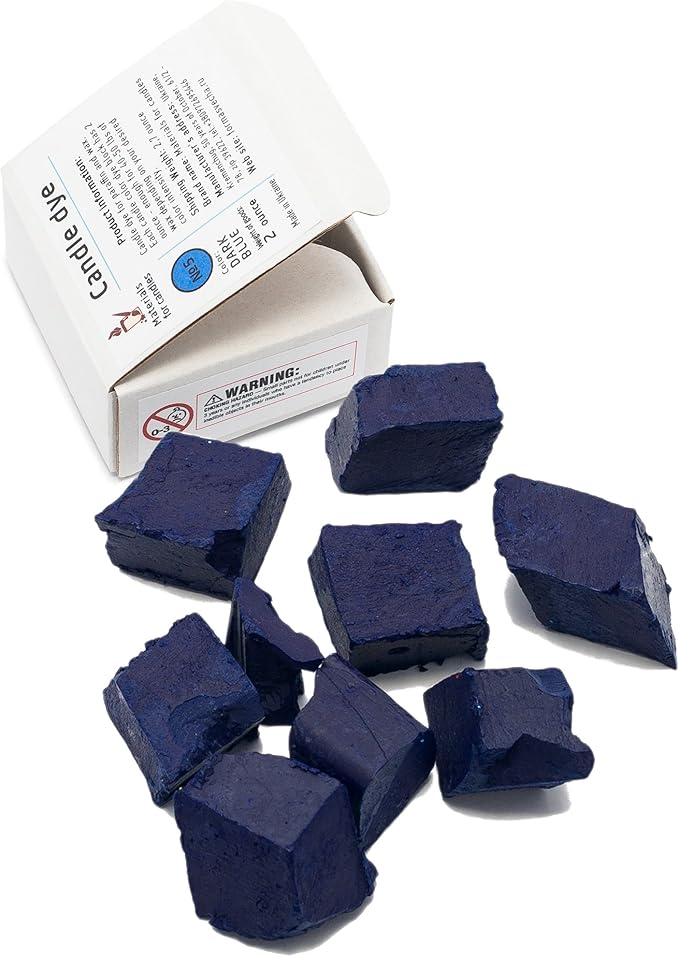 Dark Blue Candle Dye 2oz for Soy Candle Making – Candle Shop Premium Color Dye Blocks for Soy Wax, Beeswax, Paraffin - Candle Wax Dyes