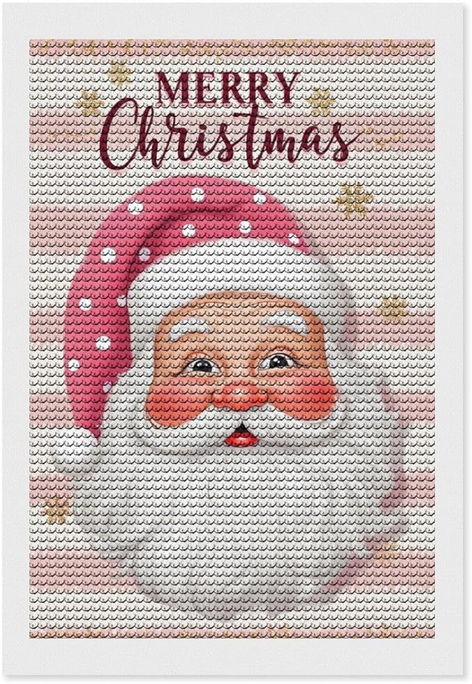 AIVKIEJK Diamond Painting Kits for Adults - Merry Christmas Santa Painting DIY 5D Full Drill Diamond Dots Paintings with Diamonds Gem Art and Crafts Home Decor 8"x12"