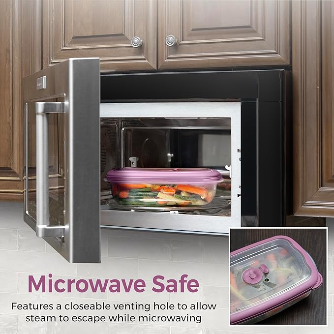 Tribello Freezer To Microwave 8-Piece Leak-Proof Meal Prep Containers Reusable, 33 Oz Food Storage Containers With Lids and Steam Vents, Airtight On The Go Lunch Containers, Dishwasher Safe, BPA-Free