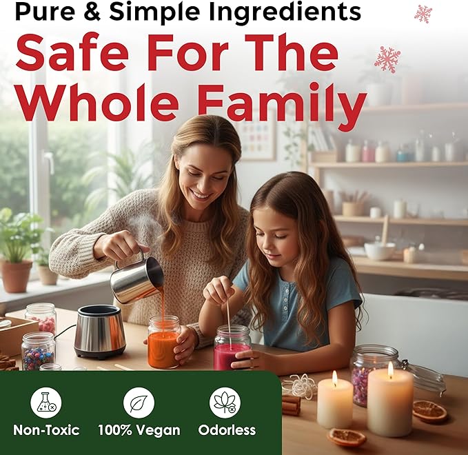 Candle Dye - Made in The USA - 5 Holiday Colors (Red, Brown, Christmas Green, Hunter Green, White) for Paraffin or Soy Wax - Highly Concentrated - Great for Professionals or Hobbyist - 50 Dye Chips