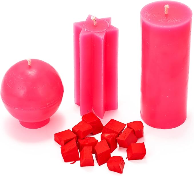 Bright Pink Candle Dye 2oz for Soy Candle Making – Candle Shop Premium Color Dye Blocks for Soy Wax, Beeswax, Paraffin - Candle Wax Dyes