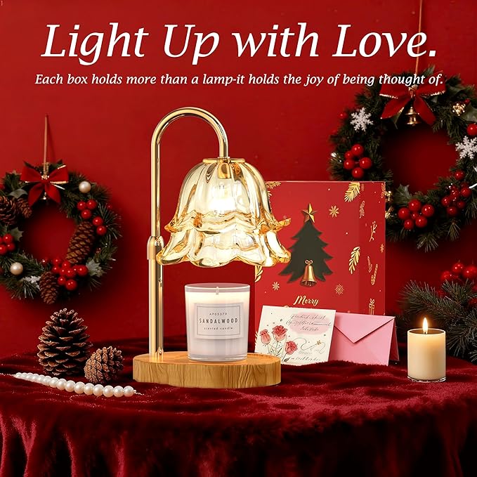 Candle Warmer Lamp with Timer Birthday Gifts for Women, Adjustable Height Dimmable Wax Warmer Lamp for Scented Candles Modern Farmhouse Decor, House Warming Gifts New Home Essentials