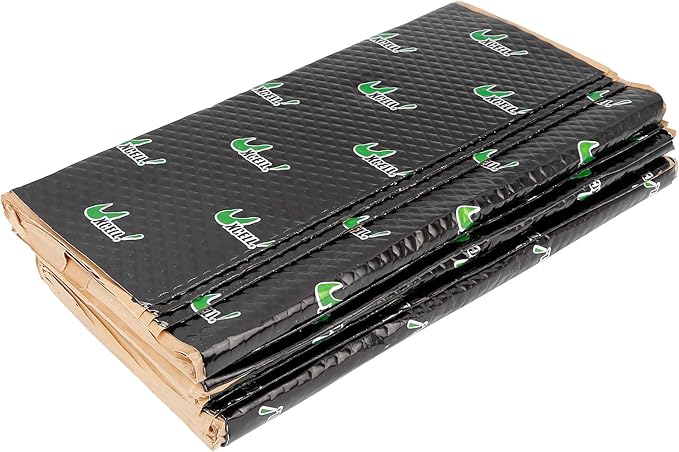 uxcell 10pcs 80mil 25sqft Car Sound Deadener Heat Insulation Mat Butyl Pad Damping Self Adhesive Deadening Material Door Roof Automobile Sound Barrier Black