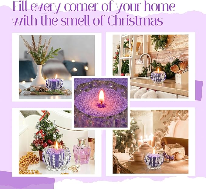 Pearled Scented Candle 2.2 lb Sand Wax Scented Sand Candle Mother's Day Kit for Women Love Gifts with Box 50 Wicks for Mother's Day Wife Couples Mother(Purple,Lavender Scent)