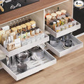 4 Pack Pull out Cabinet Organizer,Extendable (12"-20") Heavy-Duty Pull-Out Drawers (white, 21" Dx12-20 W)