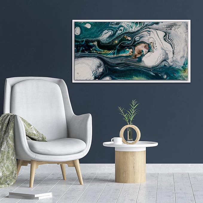 Pixy Canvas Floater Frame 4x8 for 3/4 (0.75) inch Deep Canvas Paintings/Canvas Prints/Wood Canvas Panels/Wall Art/Wall Decor/Home Decor/Artwork (White, 4 x 8 inch, Landscape)