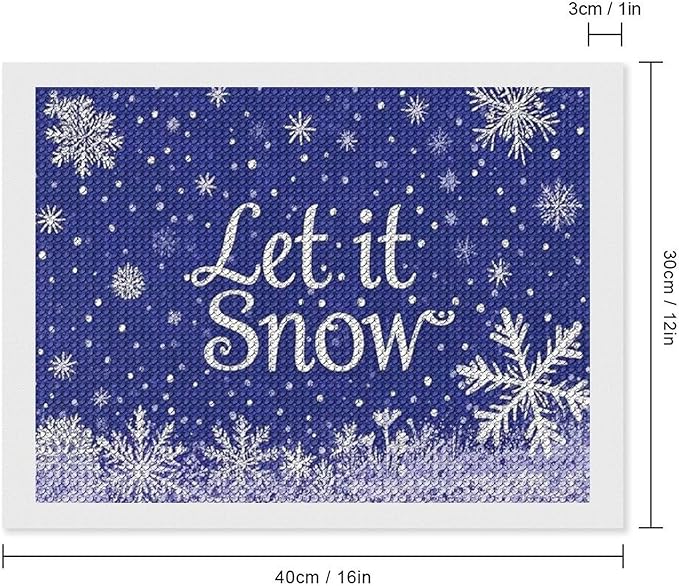 AIVKIEJK Diamond Painting Kits for Adults - Festive Snowflake Christmas Let It Snow Painting DIY 5D Full Drill Diamond Dots Paintings with Diamonds Gem Art and Crafts Home Decor 12"x16"