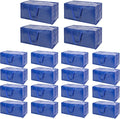Blue Moving Bags - 20 Pack Extra Large Heavy Duty Storage Bags With Zipper & Reinforce Handles | 29x14x13 Inch Moving Tote Bags Bulk For Clothing, Shoes, Travel