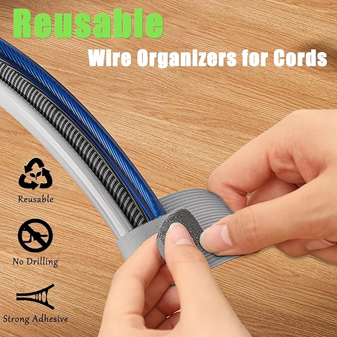 80PCS Hook and Loop Cable Straps, Cable Management Under Desk, Adhesive Cable Ties, Reusable Wire Organizers for Cords, Cords Management, Computer Accessories for Desk, Home Office Essentials, Black