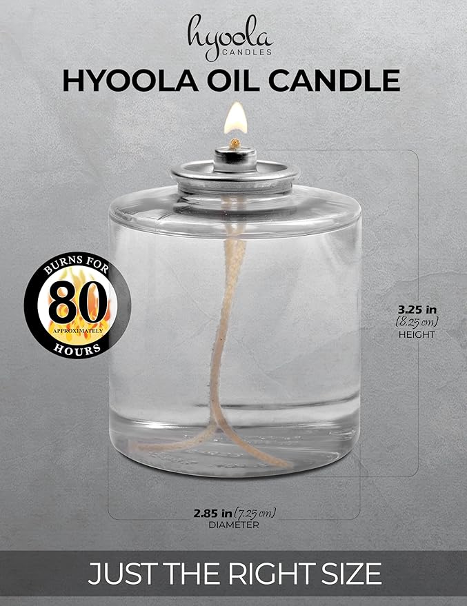 Hyoola Long Burning Liquid Candles - 80 Hour Burn Time, 3 Pack - Survival & Emergency Use