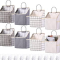 Boao 8 Packs Wall Hanging Storage Bag, Wall Storage Organizer Bags with Hooks, over the Door Hanging Basket for Dormitory Bathroom Bedroom, Living Room Kitchen(Cute Color)