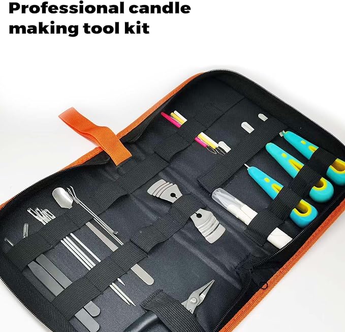 DIY Candle Making Supplies for Beginners with Organizer Bag,Candle Wick Punching and Insertion Tools for Candle Making,Candle Making Tools kit Including Punching Needle with Hook and Large Eye