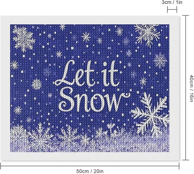 AIVKIEJK Diamond Painting Kits for Adults - Festive Snowflake Christmas Let It Snow Painting DIY 5D Full Drill Diamond Dots Paintings with Diamonds Gem Art and Crafts Home Decor 16"x20"