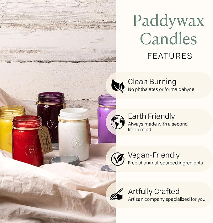 Paddywax Scented Candles Relish Collection Soy Wax Artisan Candle in Glass Jar with Lid, 9.5-Ounce, Balsam + Fir