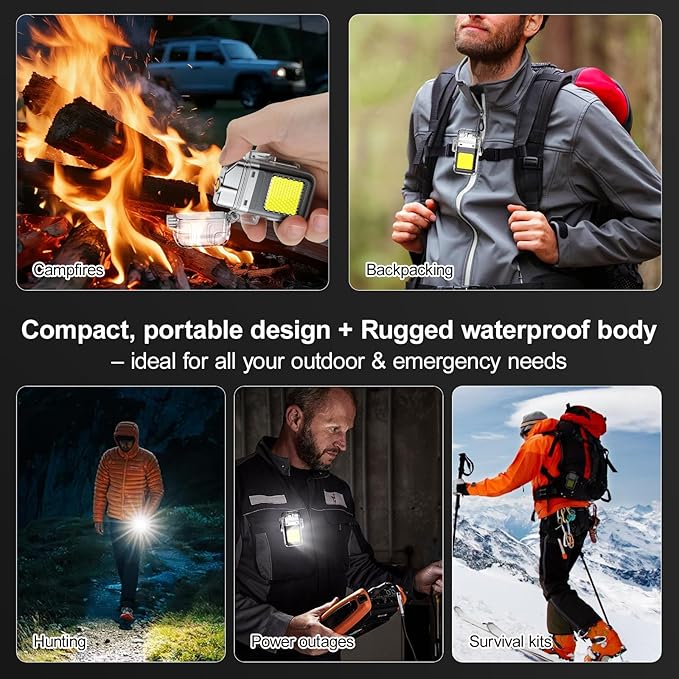 2 Pack Waterproof Lighter of 3 Modes Windproof Flashlight, Dual Arc Plasma Lighter, Flameless, Electric USB Rechargeable for Camping, Hiking, Outdoor Survival Gifts for Men