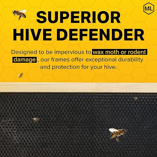Mann Lake Premium Beekeeping Frames, Fully Assembled, Deep Rite-Cell Hive Frames, Beeswax Coating, Universal Fit, BPA & BPS Free, 6 1/4 Inches, Black, 20-Pack