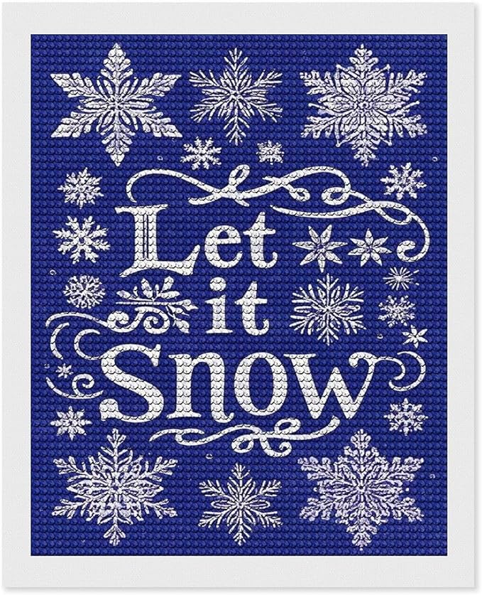 AIVKIEJK Diamond Painting Kits for Adults - Festive Snowflake Christmas Let It Snow Painting DIY 5D Full Drill Diamond Dots Paintings with Diamonds Gem Art and Crafts Home Decor 16"x20"
