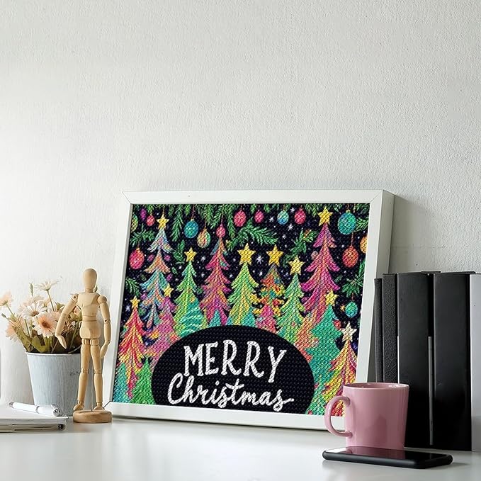 AIVKIEJK Diamond Painting Kits for Adults - Colorful Christmas Tree Painting DIY 5D Full Drill Diamond Dots Paintings with Diamonds Gem Art and Crafts Home Decor 12"x16"