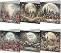 DoxQcs 5D Diamond Art Painting Greeting Cards Kit, DIY Cards for Blessings Congratulations Gifts, Greeting Card Set for Birthday Thanksgiving Day Christmas Halloween-Moon