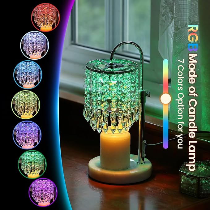 Candle Warmer Lamp with Timer Dimmer and 3 Bulbs, Lamp Candle Warmer with Marble Base,Wax Melt Warmer for Jar Candles, Birthday Gifts for Women Mom, House Warming Gifts New Home Decor