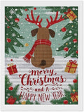 Diamond Painting Kits for Adults - Merry Christmas And Happy New Year Red Antlers & Scarf Painting DIY 5D Full Drill Diamond Dots Paintings with Diamonds Gem Art And Crafts Home Decor 12"x16"