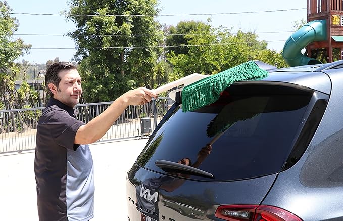 California Car Duster Detailing Combo with Plastic Handle and Green Mop 62455