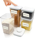 Bop Top Airtight Food Storage Containers with Lid Multi Pack | Kitchen Canister Sets | Air Tight Pantry Container | Pop Top Dry Food Storage Containers for Snacks, Sugar, Flour, Baking, Cereal, Pasta