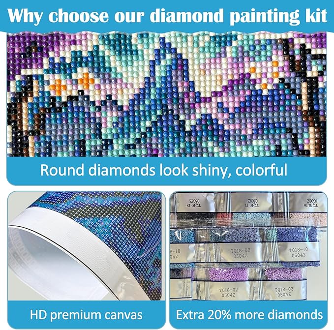 Winter Christmas Candle Tree Diamond Painting Kits for Adults, 5D Diamond Art Kits for Adults Beginners,DIY Full Round Drill Diamond Dot Painting Gem Art Kits for Adult,Home Wall Decor 13.8x13.8 Inch