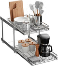 2-Tier Pull-Out Cabinet Organizer with Heavy-Duty Steel Frame, Full-Extension Sliding Shelves, Holds 100 lbs, Easy Install for Kitchen, Pantry & Under Sink Cabinets, 15" W x 21”D x 16.5" H