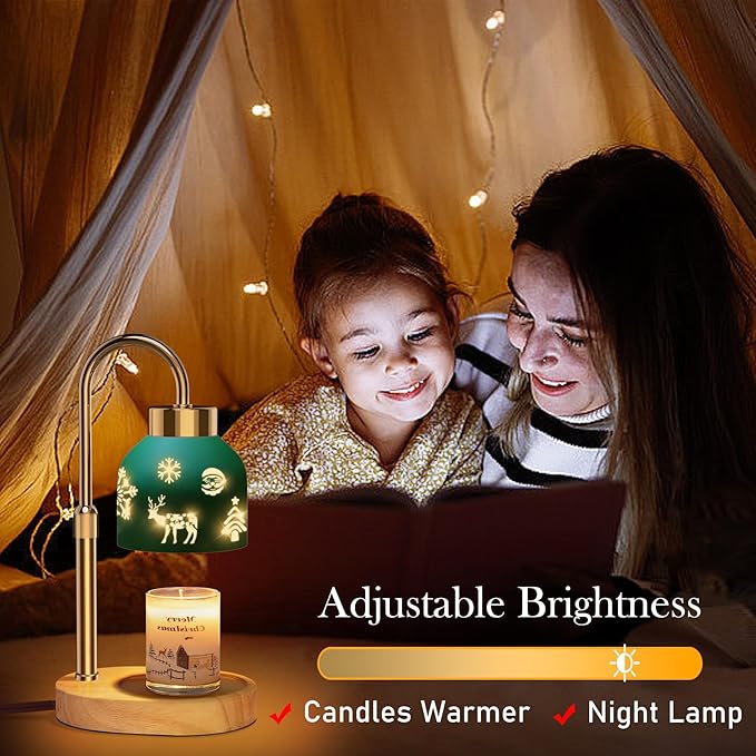 Loowoko Candle Warmer Lamp, Housewarming Gifts for New Home Decor, Dimmable Scented Wax Melt Warmer with Timer, 2 Bulbs, Gift for Women Mom
