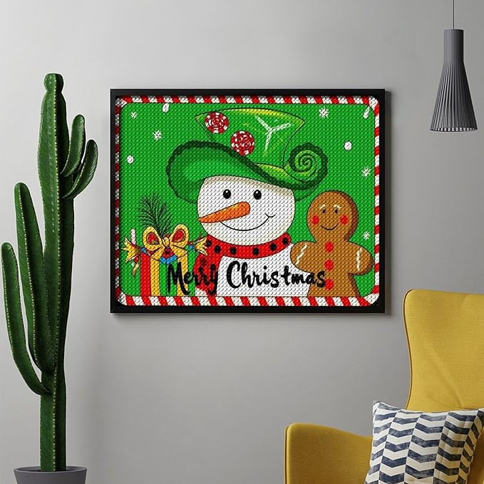 AIVKIEJK Diamond Painting Kits for Adults - Christmas Snowman Gingerbread and Candy Painting DIY 5D Full Drill Diamond Dots Paintings with Diamonds Gem Art and Crafts Home Decor 16"x20"