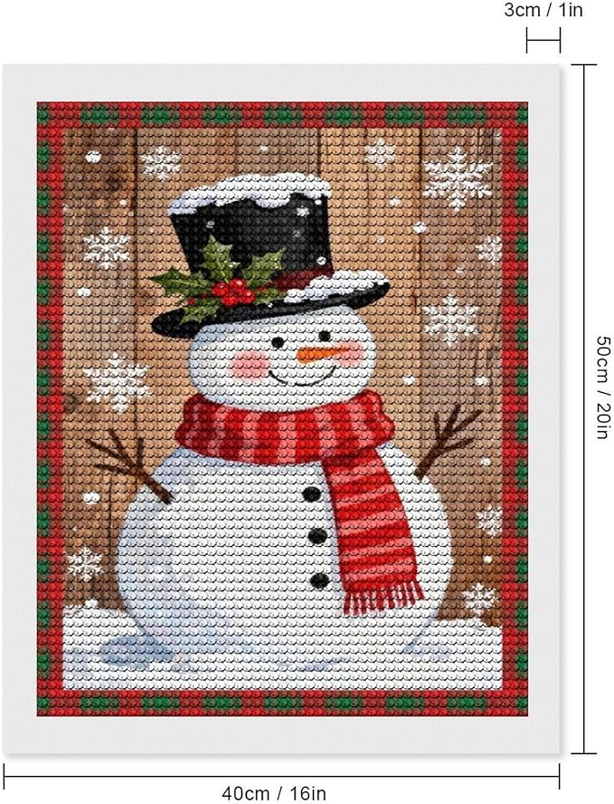 AIVKIEJK Diamond Painting Kits for Adults - Festive Snowman Red Scarf Painting DIY 5D Full Drill Diamond Dots Paintings with Diamonds Gem Art and Crafts Home Decor 16"x20"