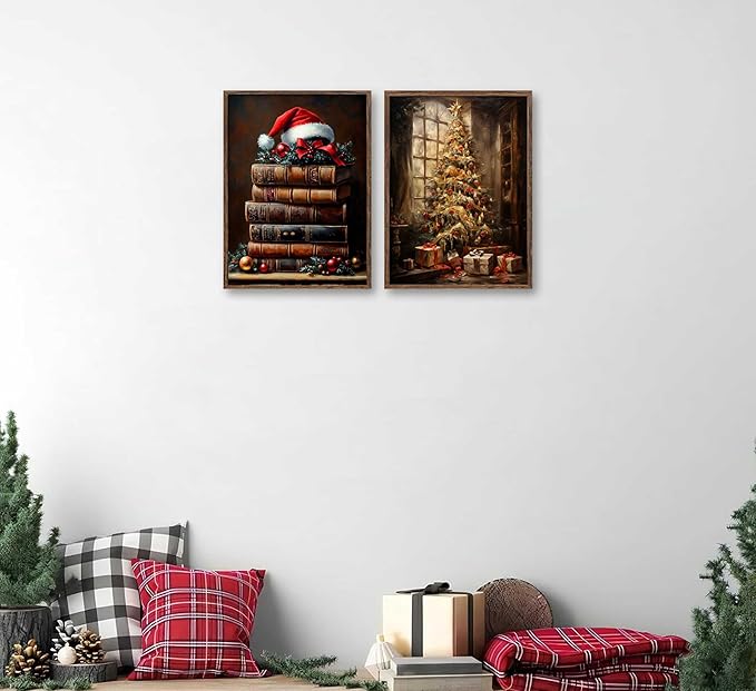 Paint by Number Kit for Adults & Kids, 2 Pack Christmas DIY Painting Kit, 16x20 Inch Canvas Each Unframed