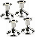 The Dreidel Company Silver Candle Holders, Shabbat Candle Sticks, Ornate Silver Plated Design, 2.5 Inches (2-Pack)