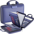 Fireproof File Organizer with Lock, Hard Case Fireproof Document Box with 13 Pockets Accordion File Folder, Important Document Organizer for Letter A4 Files Laptop Passports (Blue)